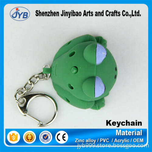 unique design plastic 3D cute frog shape keychain with cheap price